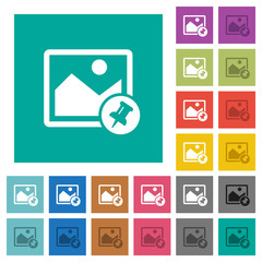 Pin image square flat multi colored icons