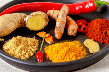 Oriental colorful mix of fresh and dry spices
