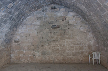 monoblock chair in the turkish fortress