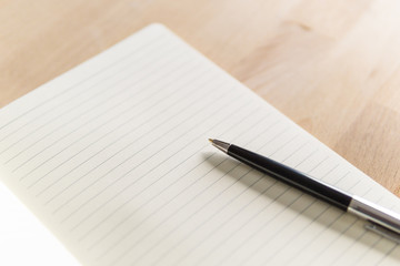 Kugelschreiber auf Notizbuch