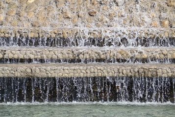 Detail of a decorative waterfall