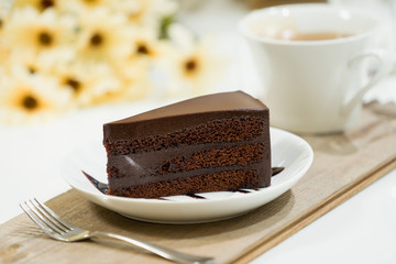 Dark chocolate cake.