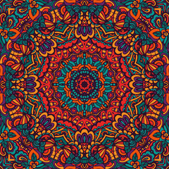 festive seamless pattern doodle mandala