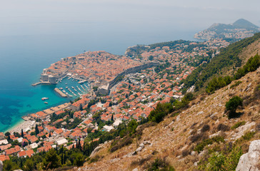Fototapeta na wymiar Dubrovnik Old Town view from the observation deck. Croatia.