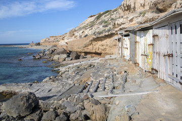 Fishing Huts, Comte Beach; Ibiza