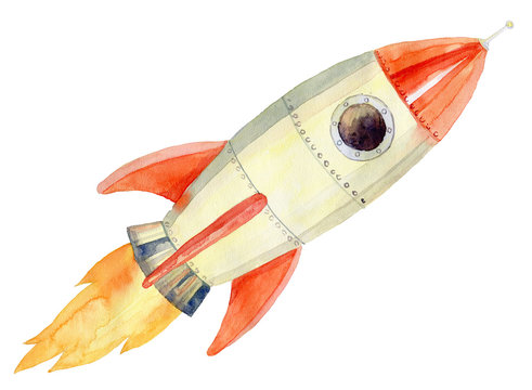 illustration of the flying rocket