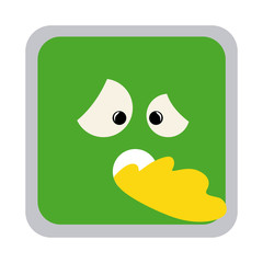Fototapeta premium square colorful shape emoticon sick expression vector illustration