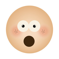 human face emoticon puzzled expression vector illustration