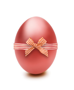 Rotes Osterei mit Schleife