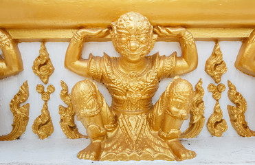 Golden Hanuman statue.