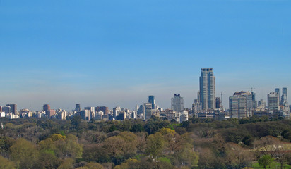 Panorama of Buenos Aires with smoke, Argentina