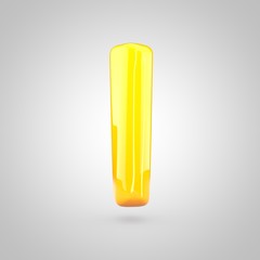 Glossy yellow paint letter L lowercase