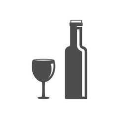 Bottle of wine with cork icon