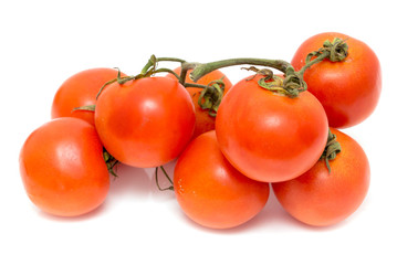 Red tomatoes isolated on white background