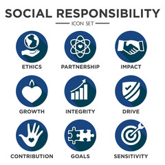 Social Responsibility Solid Icon Set