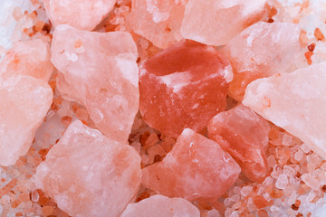 Himalayan Pink rock Salt Background - obrazy, fototapety, plakaty