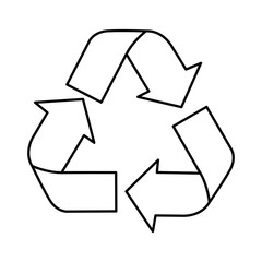 silhouette recycling symbol with arrows vector illustration