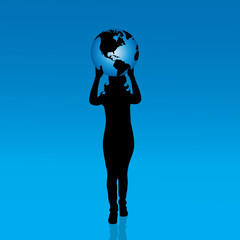 Vector silhouette of girl.