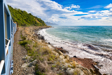 Scenic train ride in New Zealand
