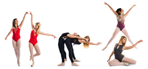 Two girls dancing ballet