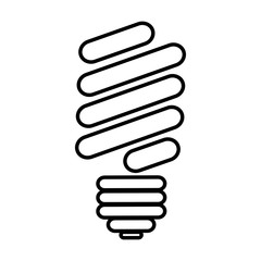 silhouette of fluorescent light bulb icon vector illustration