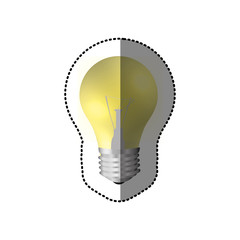 sticker realistic modern light bulb on vector illustration