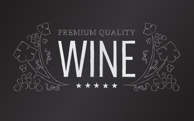 Vector chalk wine emblem for your design - 143549370