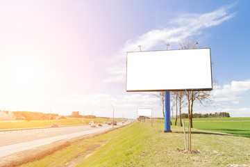 large billboards near the highway transportation hub