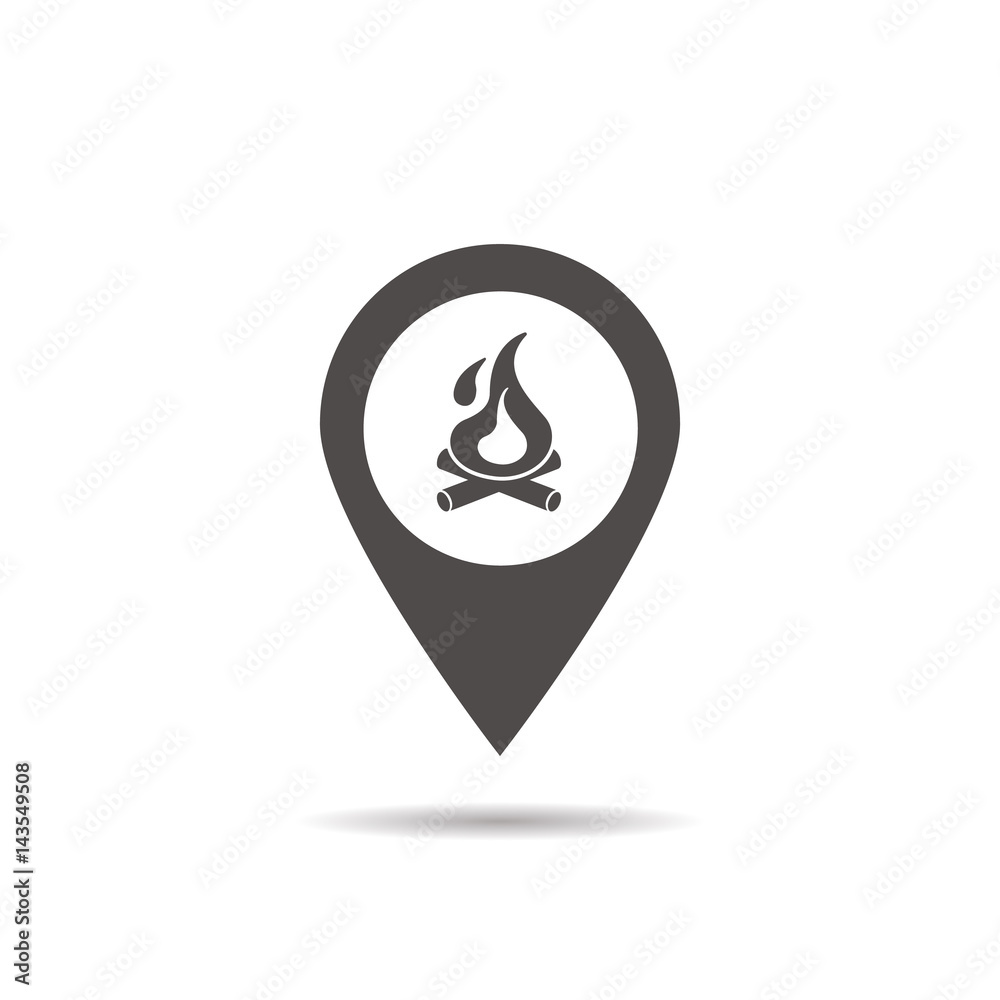 Wall mural Camping base location icon