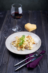 Pasta on a white plate