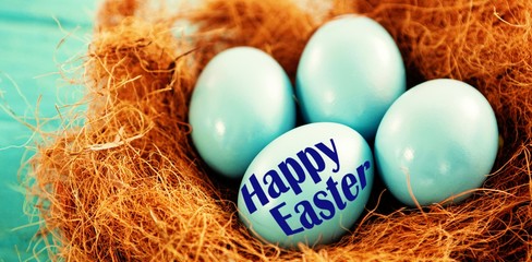 Fototapeta premium Composite image of easter greeting