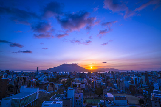 桜島からの日の出