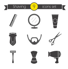 Shaving icons set