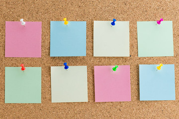 abstract paper note pin on cork board, mock up, Copy space