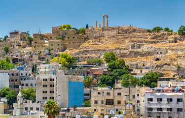 Fototapeta na wymiar Cityscape of Amman with the Citadel, Jordan