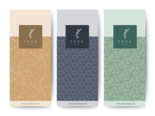 Branding Packaging Flower nature background, logo banner voucher, spring summer tropical, vector illustration