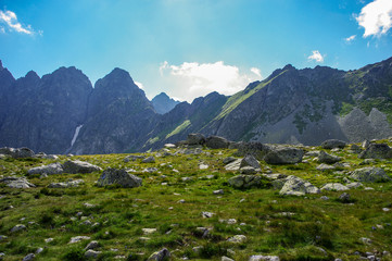 Summer mountain landscape in the High Tatras in Slovakia.