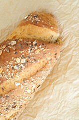 Top view of loaf with seeds