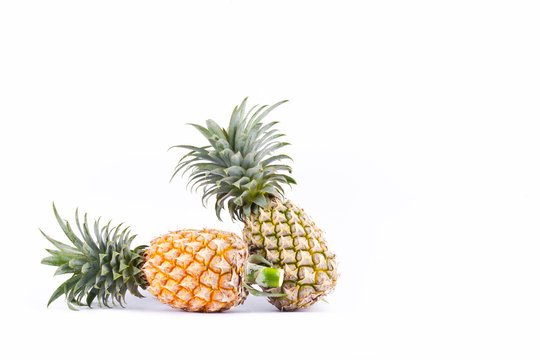 ripe pineapple is  tropical fruit on white background healthy pineapple fruit food isolated
