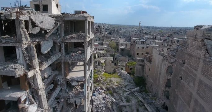 Alep en Syrie survoler par un drone 