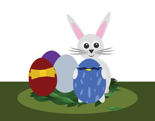 happy bunny holding easter egg