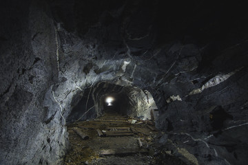 Abandoned adit mining of mica in the Chelyabinsk region.