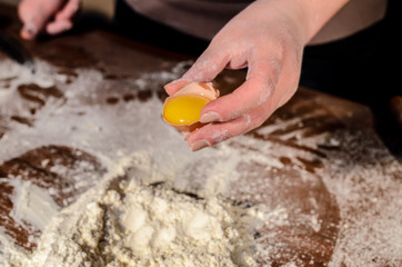 Dough preparation for baking.