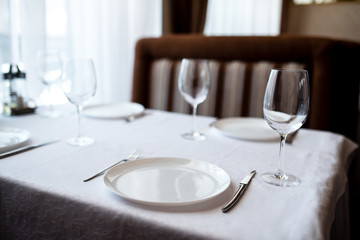 Classic table in the restaurant.