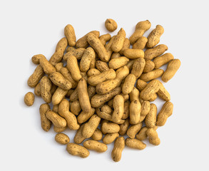 Peanuts seed on white background.