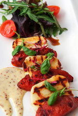 meat and halloumi sharing platter