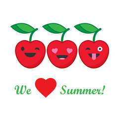 Banner We love Summer! Vector illustration.