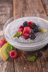 chia pudding with berry fruit