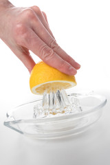lemon juicer on white