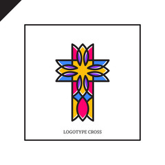 Church logo. Christian symbols. Jesus cross.